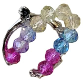 Hrtyvhin Bewegliche Perlenringe Vintage Stil mit Blumen und Farbeffekt Fingerband für Modebegeisterte, Schmuck für den Alltag