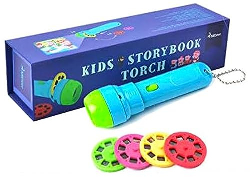 Xrten Projektor Taschenlampe Spielzeug,Kinder Projektionslampe mit 4 Märchen 32 Folien