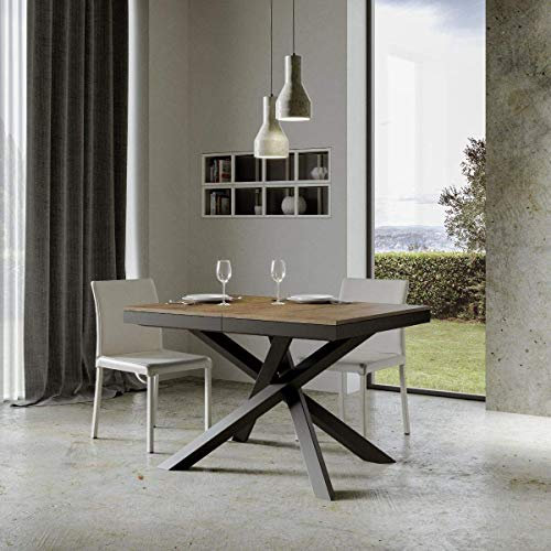 Itamoby Ausziehtisch Volantis Evolution 120->224 cm, Platten aus Nussbaum & Anthrazit L.120 P.90 H.77 (allung bis L.224 mit zwei Verlängerungen)