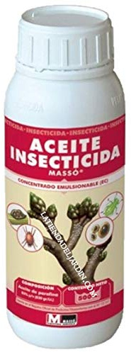 Suinga Aceite Insecticida JED 500cc. Actua por Contacto, Obtura los Estigmas Provocando la Muerte por Asfixia del Insecto o Ácaro | Control de Cochinilla, Mosca Blanca, Insectos y Ácaros