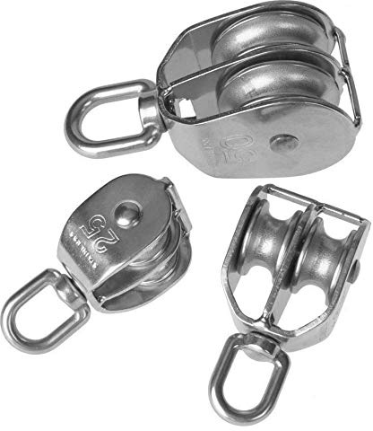 Umlenkrolle V4A Edelstahl Doppelt 3 Größen wählbar 25mm, 32mm oder 50mm (32mm)