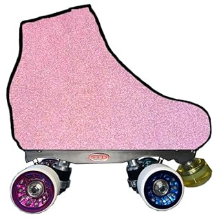 Fundas Cubre Patines Especiales Brillantes Y Metalizadas para Patinaje ARTÍSTICO (SH 3550 Rosa, Talla M)