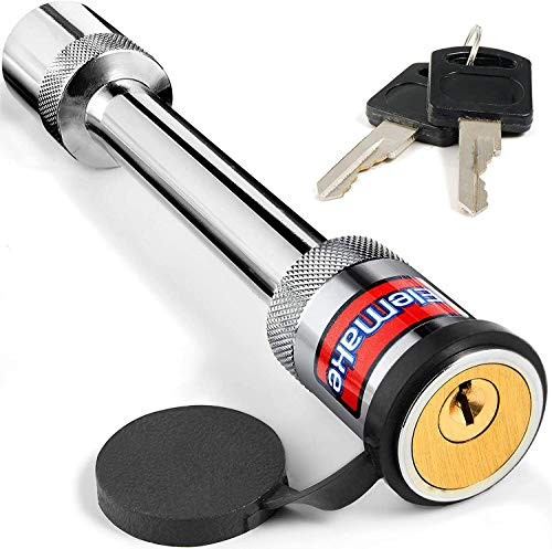 Motovecor Anhängerkupplungsschloss 7 Zoll langes Anhängerkupplungsschloss 5/8 Chrom Messing Kernverriegelungsmechanismus 3-1/2 Gap Hitch Pin Lock Sicherheit Anhängerkupplung Caravan