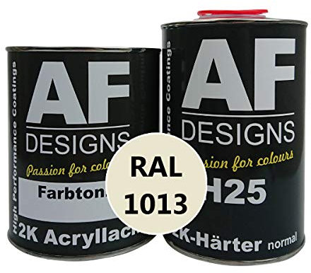 Alex Flittner Designs 2K Lack 1,5kg Set RAL 1013 PERLWEISS glänzend Holz Maschinen Industrielack LKW NFZ