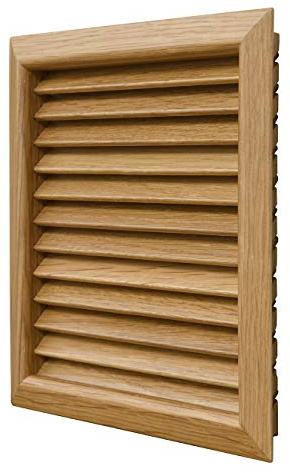 La Ventilazione LGES160QL Rejilla de ventilación cuadrada de madera de roble lacada, empotrable. Dimensiones: 172 x 172 mm, per fori ø 160 mm