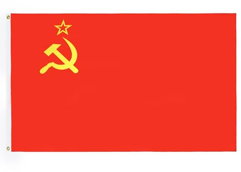 AZ FLAG Bandera URSS 150x90 cm Estandarte Comunista Poliéster 100D 2 Ojales | Uso interior y exterior Enseña costuras dobles y bordes reforzados con ojales metálicos
