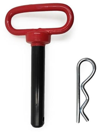 Trailer Tow Hitch Lock Pin with Rubber-Coated Handle, Red Head Hitch Pin-For Towing Cargo, Boat, RV, Car, Truck, ATV (7/8 x 4-1/2 inch)
