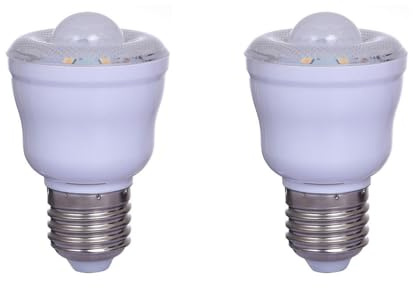 Jiotouhu Pack de 2 Ampoule LED 2W Automatique avec Détecteur de Mouvement Infrarouge PIR, Veilleuse pour Sécurité, Culot E27, Blanc Chaud 3000K, AC 220V, Non Dimmable
