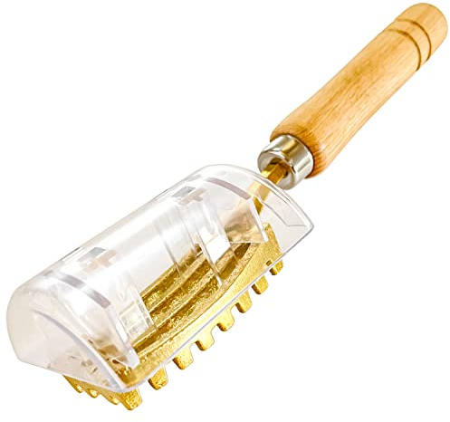 YAMASAN KYOTO UJI Fish Scale Remover with Box with Brass Serrated Sawtooth and Wooden Handles from Tsubame-Sanjo, Japan