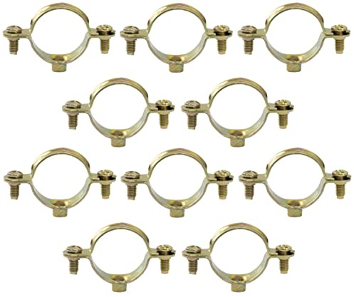 AERZETIX - C60431 - Uppsättning av 10 klämmor enkla fästfästen Ø26 mm - 3/4 tum - väggfäste kopparrör skruvfäste VVS sanitetsvärme - i stål