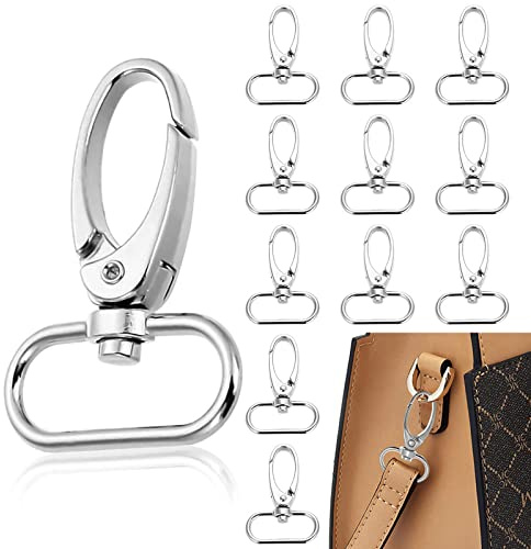WiDream 30 Pcs Mousqueton Porte Clé, Mousqueton Sac a Main, Porte-Clés avec Anneaux en D, Rotatif à 360° 25mm Anneau D Pour Sac à Main, Sac à Bandoulière, Clés, Accessoires de Bricolage(argent)