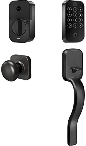 Yale Assure Lock 2 Touchscreen Door Locks with Wi-Fi and Ridgefield Handle in Black Suede