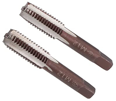 CoCud Filetage Main Tarauds, M12 x 1,75 Filetage, Métrique Alliage Outil Acier Vis Taraudage Cône Fond Taraud - (Applications: pour Machine Filetage Réparation), 1 paire