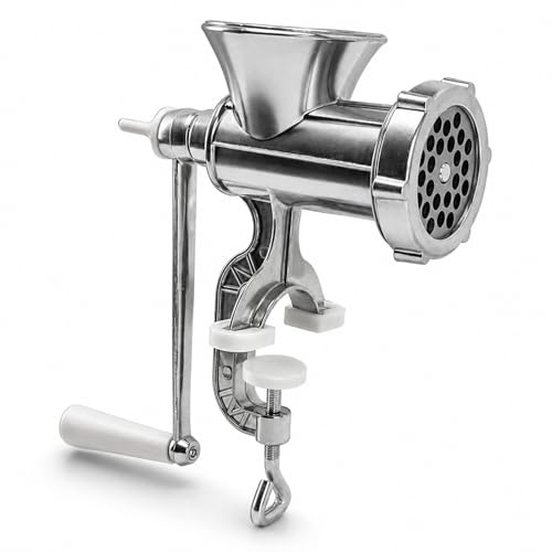 Manueller Fleischwolf Hochleistungs Manuell Wurstfüller aus Aluminiumlegierung Schleifmaschine Zerkleinerer Plätzchen Maschine für Fleisch Geschmiedete Klinge aus Wolframstahl