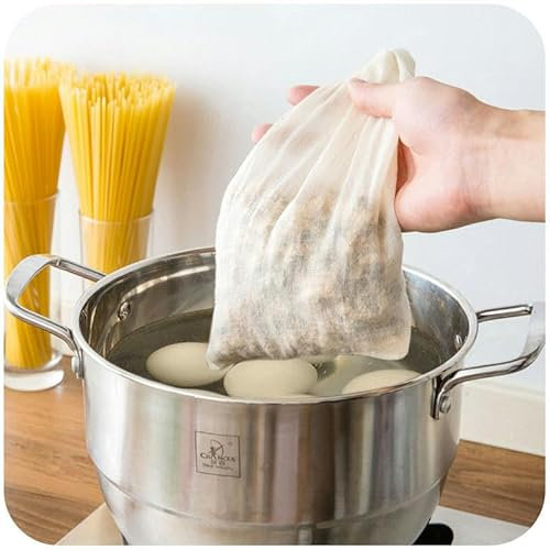 Bolsa de tela de algodón con bloqueo, colador de especias, filtro de malla, bola de hierbas medicinales chinas, herramientas de cocina, colador, bolsa de té para sopa, 1 unidad-1 unidad