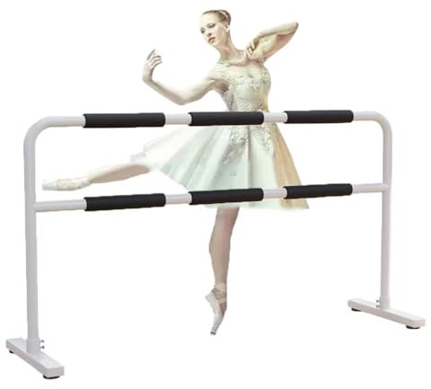 HamoM Ballettstange Mobile Ballettstange aus Stahl mit bequemem schweißabsorbierendem Schaumstoffgriff, geeignet für Erwachsene und Kinder (Color : White, Size : 1.5M/5FT)