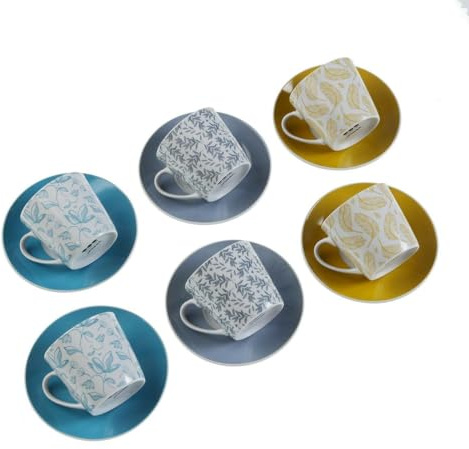 Versa Juego de 6 Tazas de Té con Plato Izabela Porcelana