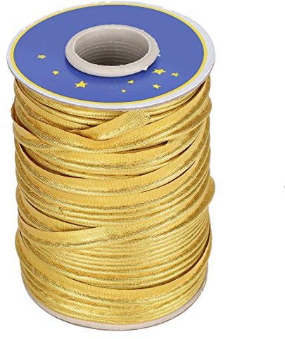 Miskall Crafts Satin-Schrägband, 70 m, perfektes Nähen, Saumband (Gold)