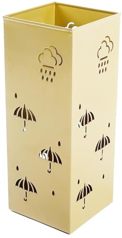 Schirmständer aus Metall, Mehrzweck Schirmständer, Freistehender Schirmhalter für Eingangsbereich, Zuhause, Büro (GOLD)