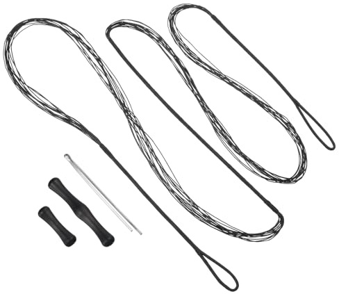 PATIKIL Remplacement de Corde d'arc avec Protège-Doigts de Corde d'arc pour AMO 58 , Corde d'arc Classique Classique à 12 Brins, Noir