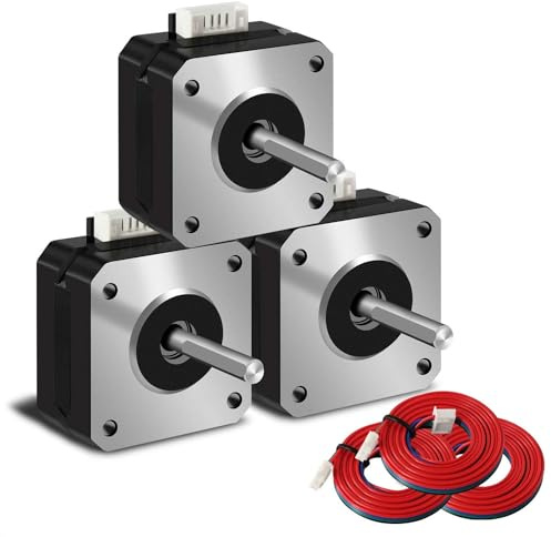 iMetrx Nema 17 Schrittmotor 42x23mm Pancake Motor 1.0A-4.1V 2 Phase 4 Drähte 1.8 Grad mit 1Meter Kabel für 3D Drucker Motoren 3 Stück