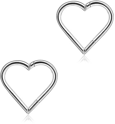 Lantine 2 Stück Daith Piercing Titan 16G Herz Scharnier Nahtlose Clicker Ring Tragus Rook Knorpel Ohrringe Damen Gold/Roségold/Titan/Schwarz 8mm 10mm