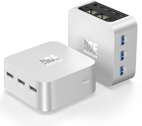 ACEMAGICIAN V1 Mini PC, Twin Lake N150 Mini PC (jusqu'à 3.60GHz), 16Go DDR4 512Go M.2 SSD Mini Ordinateur de Bureau with pour W11 Pro | RJ45 | WiFi 5 | 4K HDMI+DP la Maison/Bureau/école