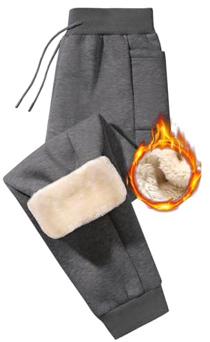 PASUDA Pantalon Chandal Hombre Invierno Pantalón Jogger de Forro Polar Hombre Sherpa Termico Casual Pantalones Jogging Cintura Elástica Pantalon Deporte Largos con Cordón y Bolsillos