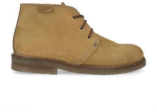 PAYMA - Botín Rústico Hombre de Piel tipo Chukka. Zapato Bota Safari Pisamierdas de Piel Nobuk. Casual, Sport, Jardinería. Cierre Cordones. Suela de Goma. Color: Bota Nobuk, Talla: EU 43