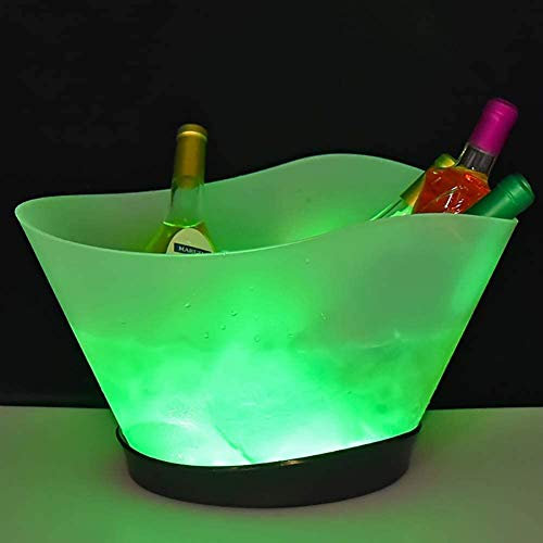 DDKYHU Seau à Glace LED Seau à Glace Lumineux de Grande capacité de 12 litres avec 7 Couleurs changeantes Champagne Rechargeable, décoration de la Maison/Multicolore (Multicolore)