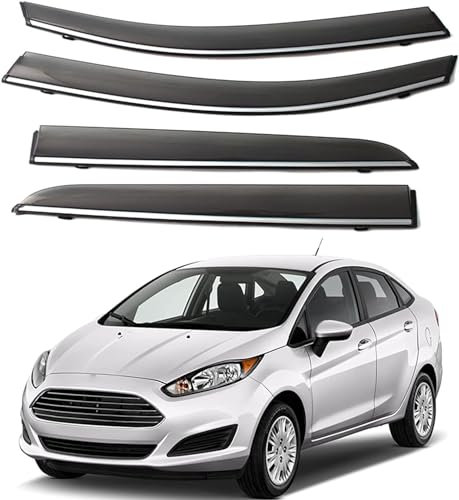 GuGuoZZ Windabweiser Regenabweiser für Ford Fiesta Sedan 2010-2018 Luftabweiser Seitenscheiben Regenschutz Regenabweise Rumplex Windabweiser