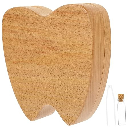 BESTonZON Aufbewahrungsbox Holz Für Verlorene Zahnbox Dose Junge Mädchen Andenken Container Verloren Behälter