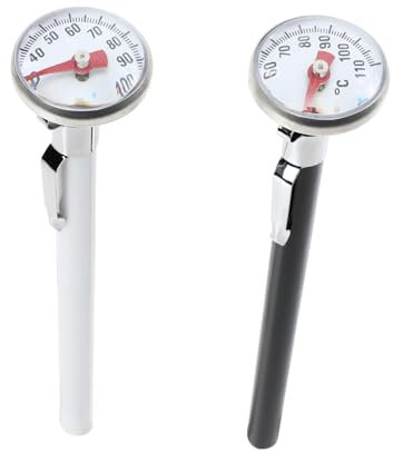 Cabilock 2stücke Digitales Thermometer Für Wasser Und Kaffee Milchdampfthermometer Küchenthermometer Für Heiße Flüssigkeiten Temperaturmesser Für Babyflaschen Und Kochen