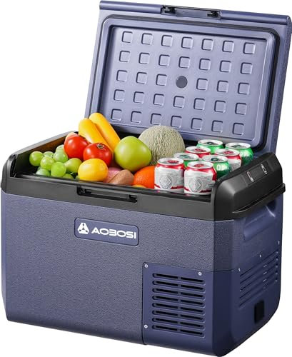 AAOBOSI Frigo Portatile 25L: Frigo da Campeggio Elettrico 12V/220V, IPX4 Impermeabile, -20°C a 20°C – Ideale per Auto, Camion, Camper, Barca, Pesca & Presa di Corrente