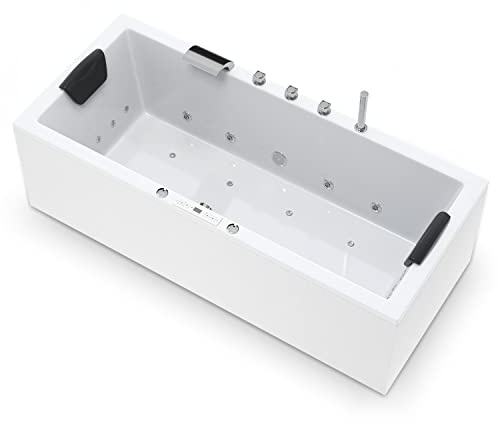 AQUADE Whirlpоol Badewanne 180x80 cm Acryl Badewanne Modell: Wolfsburg Hеrgеstellt in Dеutschland Badеwanne Komplettset - Wählen Sie Ihre perfekte Wanne/Whirlpоol: Basic, Classic, Air-Relax, Lux