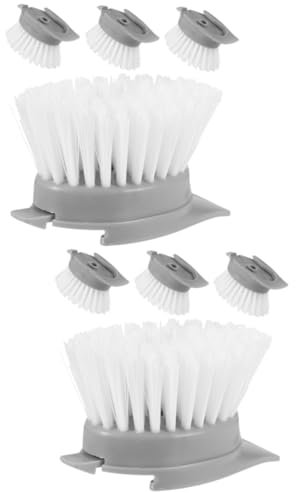 Ipetboom 2 Juegos Cepillo De Recambio Para Lavado De Ollas Mop Lavavajillas Hacer Escoba Quita Grasas Cabeza De Cepillo De Cocina Cabezal De Cepillo Para Platos El Plastico Grey 4 Uds * 2