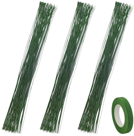 150 stycken blomtråd, blomtråd, buketthandtag med blomband, blomstamtråd för gör-det-själv-blomhantverk (grön)