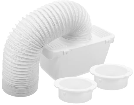 Dryer Vent Connector Kit Replacement Part Plastic White | Vent Hose Connection, Easy Cleaning and Water Collection, Lint Collection for Clothes and Drum Dryers