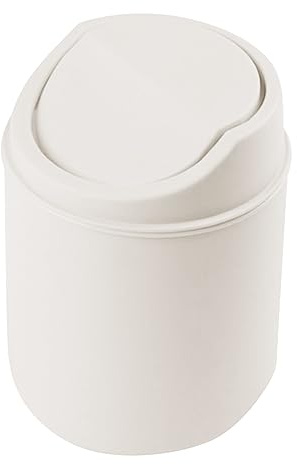 Tischmülleimer mit Deckel,Schwingdeckeleimer Mini Plastik Tisch Mülltonne,Papierkorb mit Deckel,Schlichter Kleiner Mülleimer für Schreibtisch,BüRos, Kinderzimmer, Schminktisch, 3 Liter (Grau)
