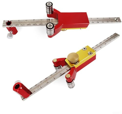 Vasiumic 3 In 1 Woodworking Marking Gauge Scribe Tool Aluminum Alloy Scriber Parallel Line Drawing Tool Circle Line Height Measurement Instrument For Workshop
