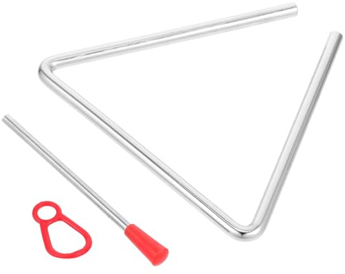 BAZEITFLOW Musikinstrument Triangel Percussion Instrument aus Robustem Eisen mit Schlägel Leicht und Sicher für Musikalische Früherziehung Vorschule Kindergarten Familienaktivitäten