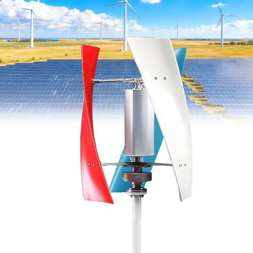 WTRYRN Kit generatore Eolico ad ASSE Verticale con Controller, generatore Eolico a 3 Pale, Design Ultra Silenzioso, per Barche, Gazebo, cabine, Case mobili 12V-100W