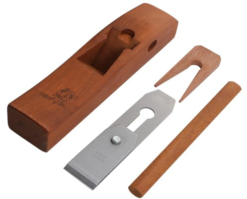 MAGICLULU Pialla a Mano per Legno Professionale in Legno Massello Lama in Metallo Affilata, Utensile Robusto per Lavorazione Artigianale Falegnameria e Piallatura Manuale per Carpentieri