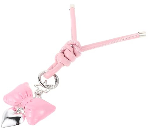 STAHAD Llavero para Teléfono Móvil Lazo Rosa, Correa Decorativa de Cuerda para Funda Móvil, Colgante de Charm Encantador para Bolso y Accesorios de Teléfono