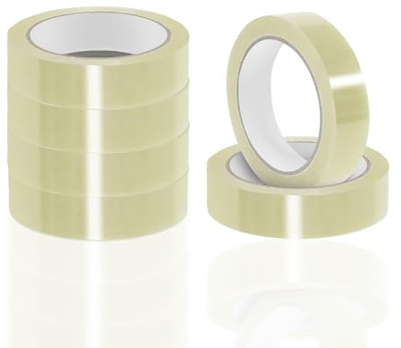 G4GADGET 6 Pack Clear Cello Tape – 24mm Wide, 45 Micron Thick, Strong Clear Packing Tape Packaging Sellotape Transparent Adhesive Tape for Packing, Wrapping & Office Use