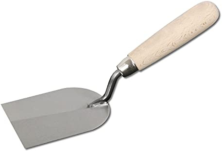 DEWEPRO Gipserspachtel 80mm - Extra stabile Spachtelkelle für Stuckateurarbeiten - poliertes Stahlblatt und handlicher Holzgriff