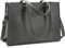 NUBILY Handtasche Shopper Damen Große Schwarz Handtasche Leder Umhängetasche Arbeitstasche Gross Laptop Business Schule Taschen 15.6 Zoll Grau