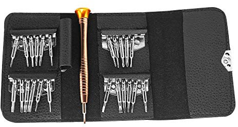 SaferCCTV 25 in 1 mini cacciavite portatile di precisione adatto per molti tipi di telefono cellulare e computer piccoli cacciavite Torx set,repair kit ordinary leather case