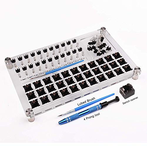 Gliging 33 Switch Tester Switch Opener Acrylic Lube Station DIY Double-Deck Removal Platform Keycaps Puller for Custom Gateron Cherry Mechanical Keyboard