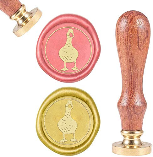 Pato de Sello de Cera CRASPIRE, Sellado Sellos de Cera Animal Retro Sello de Madera Sello de Cera 25 mm Sello de Latón Extraíble Mango de Madera para Sobres Invitaciones Adorno de Boda Decoración